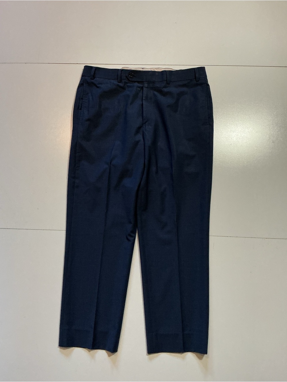 Brooks Brothers Madison Fit Wool Blend Blue Flat Front Men's Dress Pants